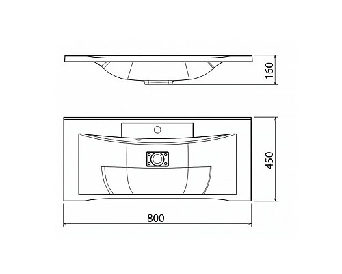 Раковина Caprigo Прима 800 литьевой мрамор