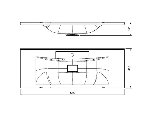 Раковина Caprigo Прима 1200 литьевой мрамор