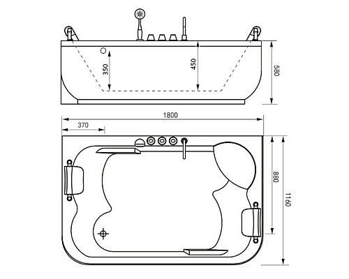 Акриловая ванна Gemy G9085 K R