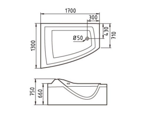 Акриловая ванна Gemy G9056 O L