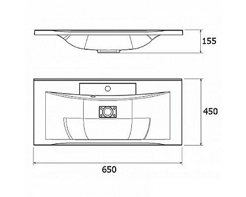 Раковина Caprigo Прима 650 литьевой мрамор