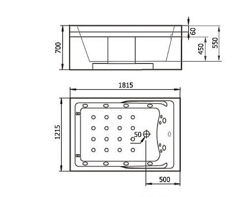 Акриловая ванна Gemy G9061 K L