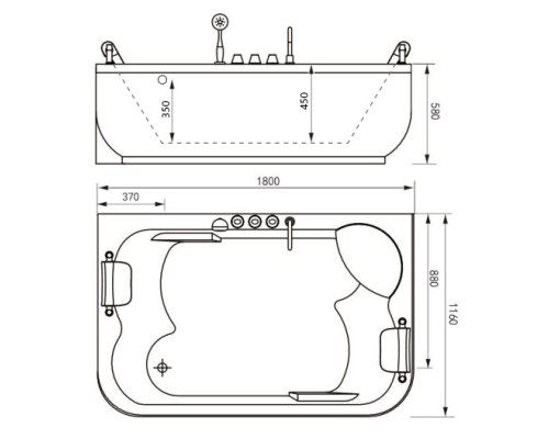 Акриловая ванна Gemy G9085 K L