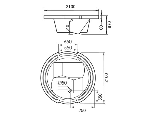 Акриловая ванна Gemy G9060 O