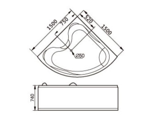 Акриловая ванна Gemy G9041 K