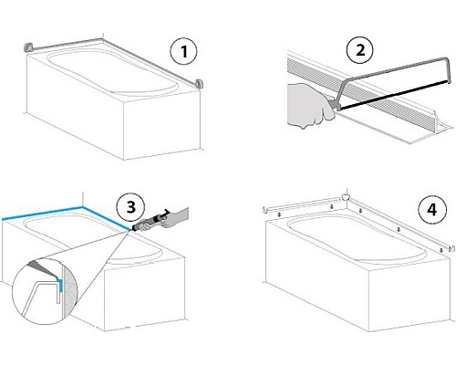 Бордюр для ванн умывальников и поддонов GOOD DOOR НБ00001