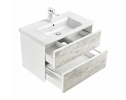 Тумба под раковину Roca Ronda 80 ZRU9303004 белый матовый/бетон