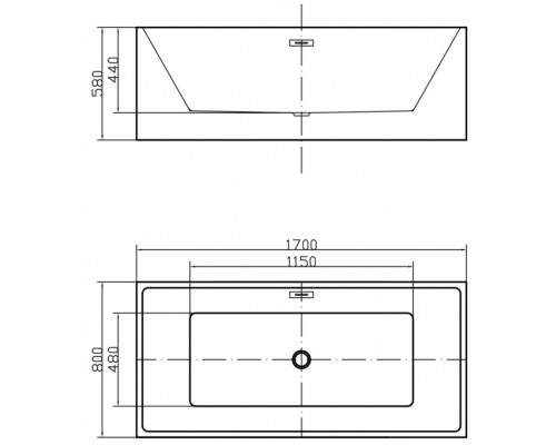 Ванна акриловая Swedbe Vita 170 8822 отдельностоящая