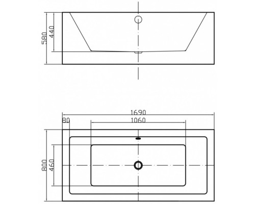 Ванна акриловая Swedbe Vita 170 8824 отдельностоящая
