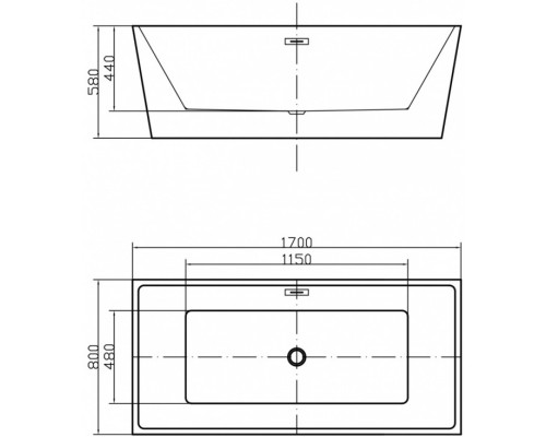 Ванна акриловая Swedbe Vita 170 8826 отдельностоящая
