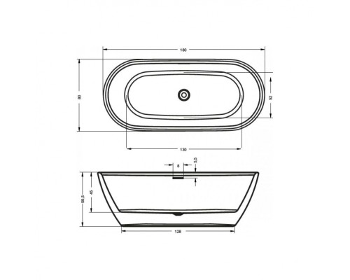 Овальная ванна Riho Inspire FS 180x80 BD0200500000000