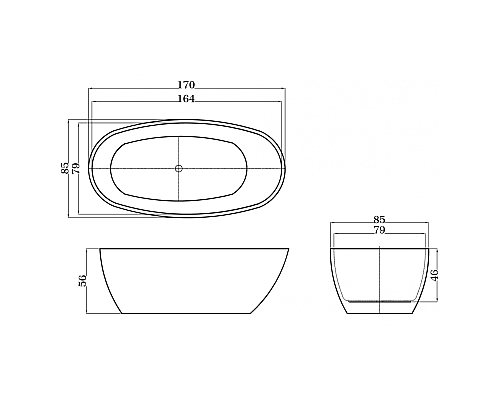 Ванна акриловая Esbano ESVASOPHW 170x85 Ванна акриловая Esbano ESVASOPHW 170x85