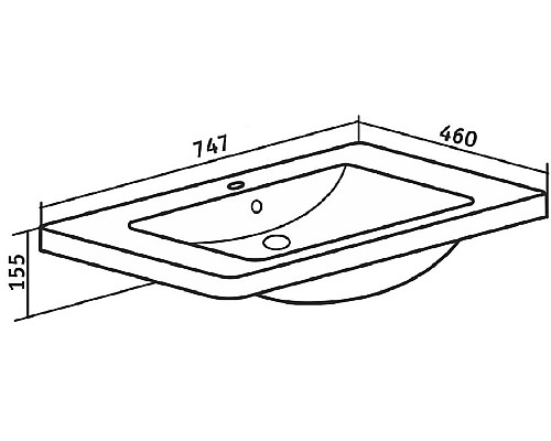 Раковина Runo SoloGrande Omega 75 УТ000001838