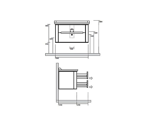 Тумба под раковину Kerasan Waldorf 925530 100 см