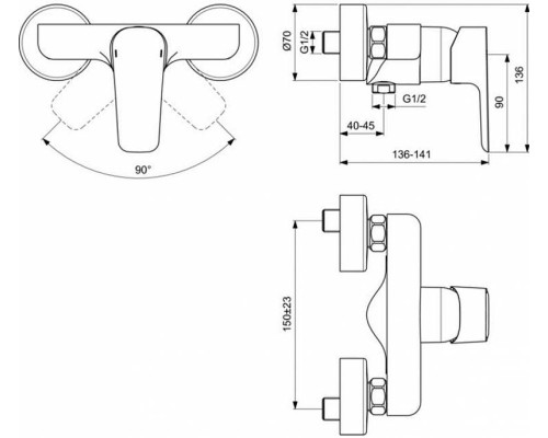 Смеситель для душа Ideal Standard Ceraplan III Хром
