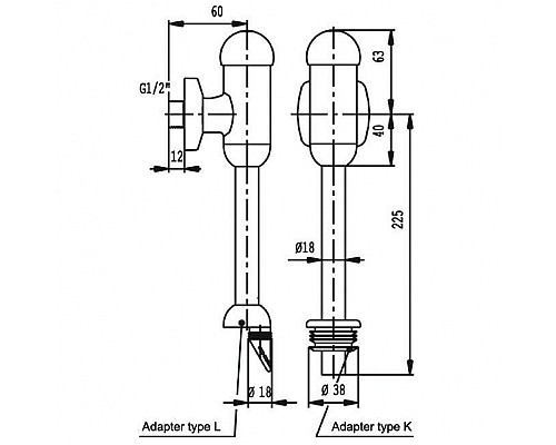 Смывное устройство для писсуара Ideal Standard B6928AA Хром