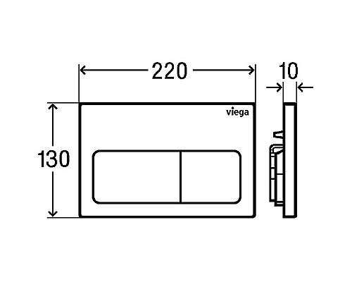 Инсталляция Viega Prevista Dry 792 824 для подвесных унитазов с клавишей смыва Хром