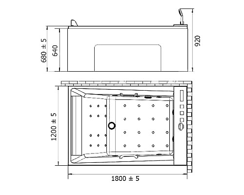 Акриловая ванна Orans 120x180 R 65105r0 с гидромассажем Акриловая ванна Orans 120x180 R 65105r0 с гидромассажем