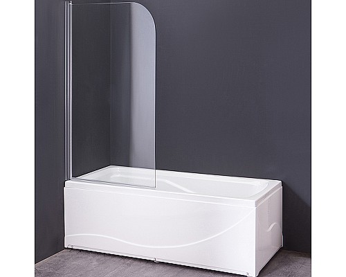 Шторка на ванну Agger A02-080TCR 80x140 профиль Хром стекло прозрачное