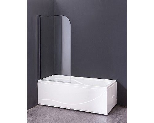 Шторка на ванну Agger A02-080TCR 80x140 профиль Хром стекло прозрачное