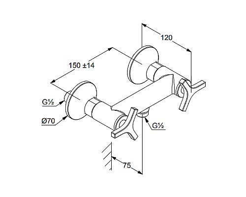 Смеситель для душа Kludi Nova Fonte 207100539 Хром