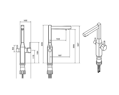 Смеситель для кухни Shouder Unique 0170806 Золото