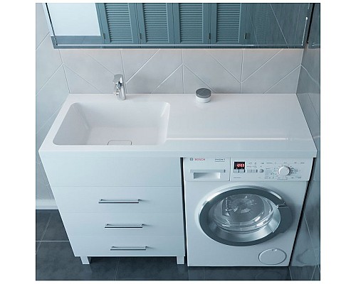 Раковина Madera Kamilla 120 L 4627173210027 на стиральную машину Белая