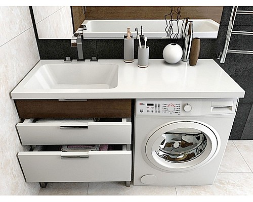 Раковина Madera Kamilla 120 L 4627173210027 на стиральную машину Белая