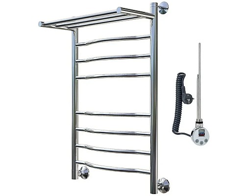 Электрический полотенцесушитель Тругор Лотос 2 элТЭН 80x50 с полкой Хром
