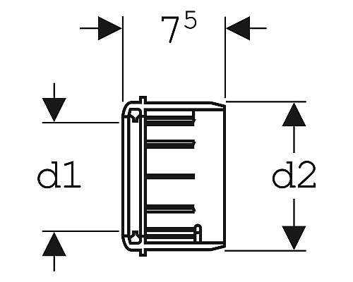 Переходная муфта Geberit PE 367.928.16.1 Черная