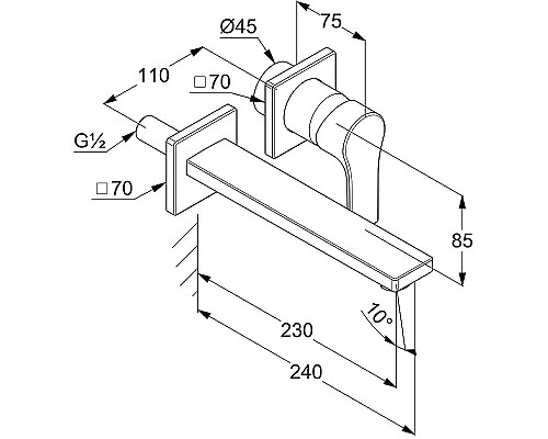 Смеситель для раковины Kludi Zenta SL 482450565 Хром