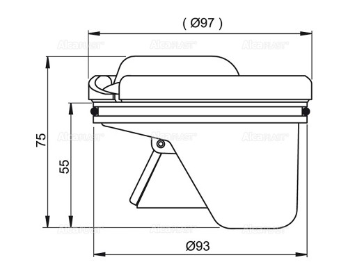 Гидрозатвор для душевого трапа Alcaplast SMART APV0020 комбинированный 97/93x75 мм
