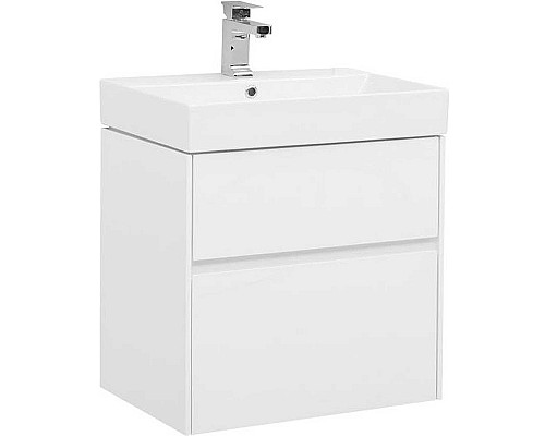Тумба с раковиной Aquanet Бруклин 60 212596 подвесная Белая