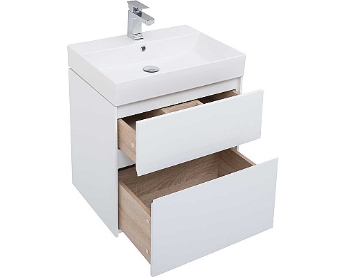 Тумба с раковиной Aquanet Бруклин 60 212596 подвесная Белая