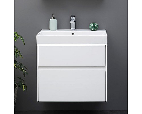 Тумба с раковиной Aquanet Бруклин 60 212596 подвесная Белая