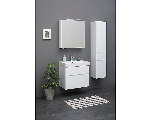 Тумба с раковиной Aquanet Бруклин 60 212596 подвесная Белая