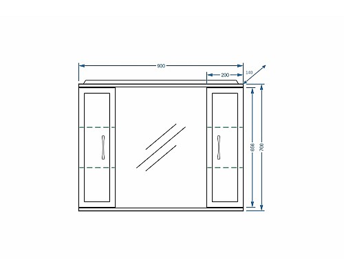 Зеркало со шкафом Stella Polar Концепт 90/С SP-00000131 с подсветкой Белое