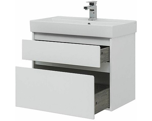 Тумба с раковиной Aquanet Nova Lite 75 245244 подвесная Белая глянцевая