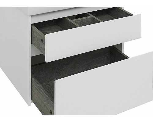 Тумба с раковиной Aquanet Nova Lite 75 245244 подвесная Белая глянцевая