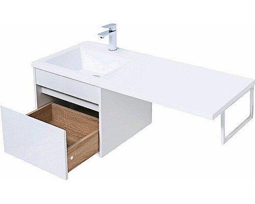 Тумба с раковиной Aquanet Токио 110 L 239208 подвесная Белая