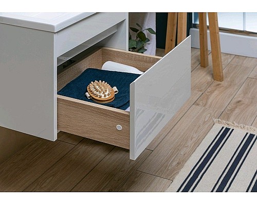 Тумба с раковиной Aquanet Токио 110 L 239208 подвесная Белая