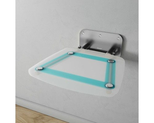 Сиденье для душа Ravak Ovo B II Blueline B8F0000055 Прозрачно-белое Голубые полосы