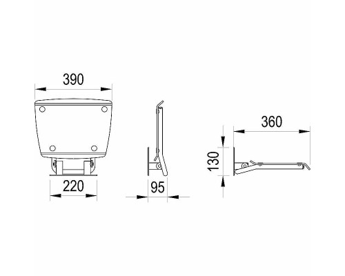 Сиденье для душа Ravak Ovo B II Blueline B8F0000055 Прозрачно-белое Голубые полосы