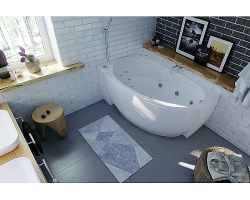 Акриловая ванна Aquatek Бетта 170x97 L BET170-0000099 без гидромассажа с фронтальной панелью с каркасом (разборный) со слив-переливом