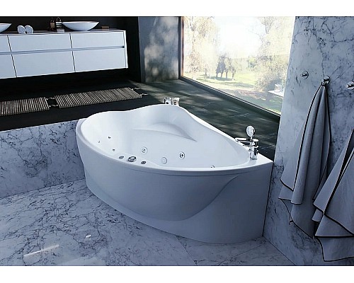 Акриловая ванна Aquatek Альтаир 158x119 L ALT160-0000067 без гидромассажа с фронтальной панелью с каркасом (вклеенный) со слив-переливом