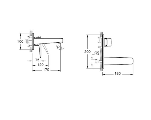 Смеситель для раковины Vitra Root Square A42738EXP Хром