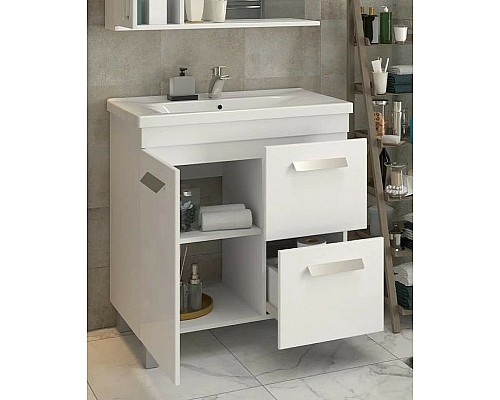 Тумба под раковину Vigo Nova 80 tn.NOV.MIR.80.1D.2Y Белая