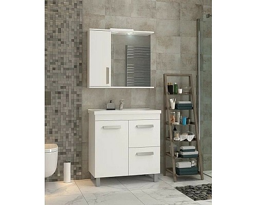 Тумба под раковину Vigo Nova 80 tn.NOV.MIR.80.1D.2Y Белая