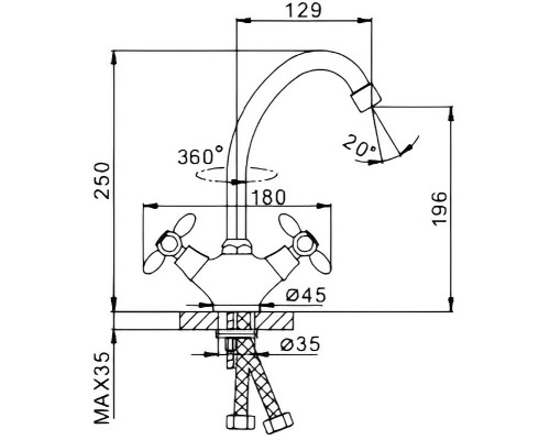 Смеситель для кухни Frap H27 F4127 Хром