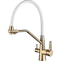 Смеситель для кухни ZorG Steel Hammer SH 903-8 BRONZE Бронза Белый